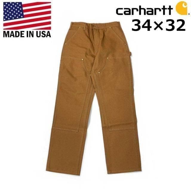 カーハート ワークパンツ US購入 ダブルニー(34×32)茶 181218