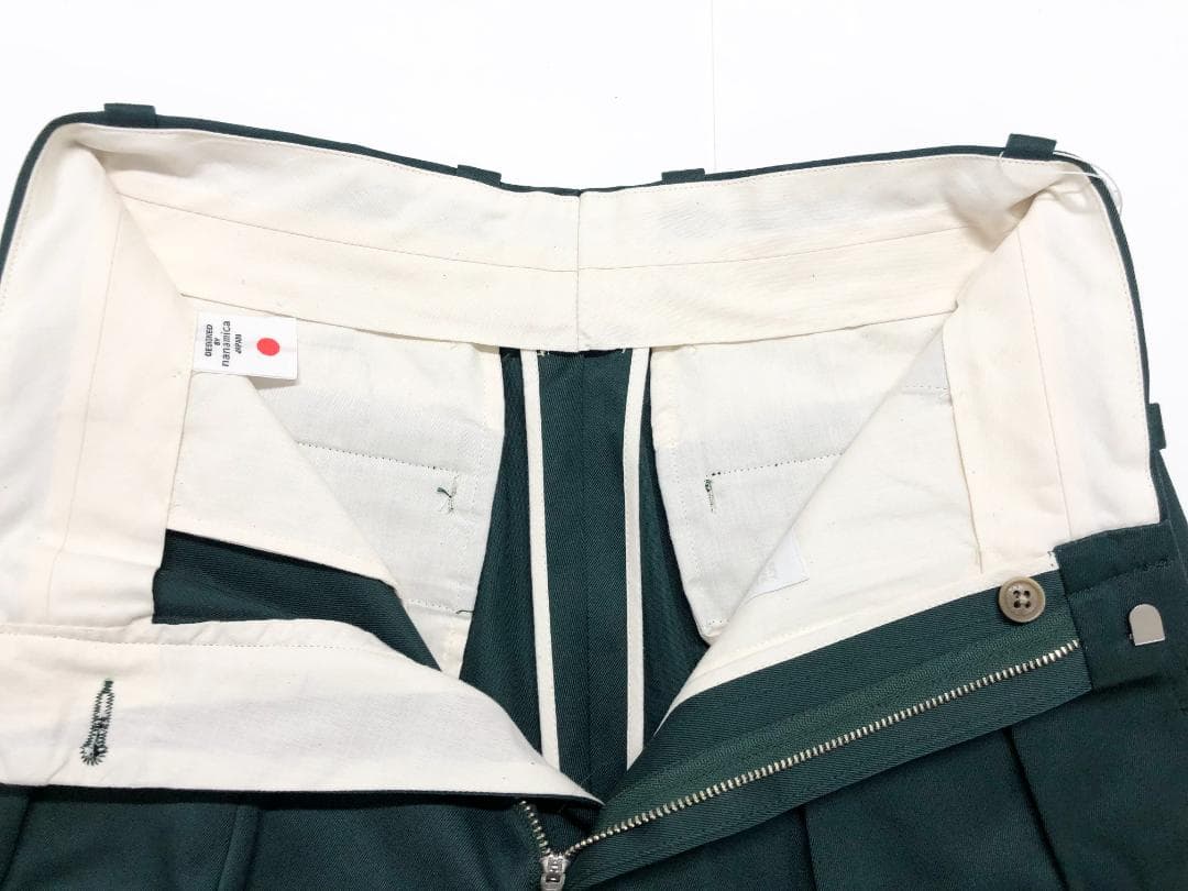 ○★新品未使用　nanamica　ダブルプリーツチノショーツ　0　グリーン