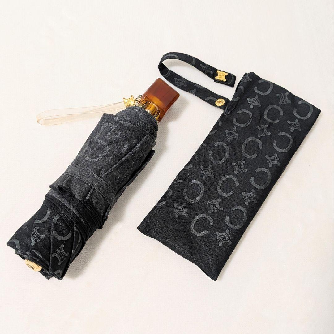 セリーヌ 折りたたみ傘 ブラック