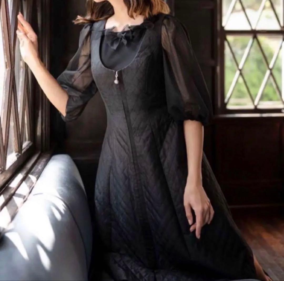 エムズグレイシー【38/M】　カメリアキルティングジャンパースカート　試着のみ