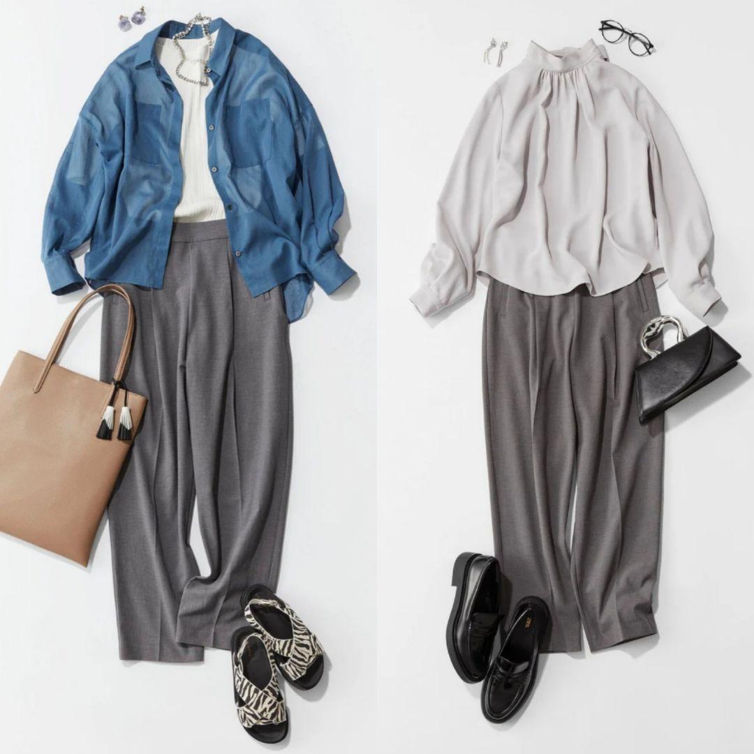 美品 SOEJU コンフォートファインタックバレルパンツ ネイビー S