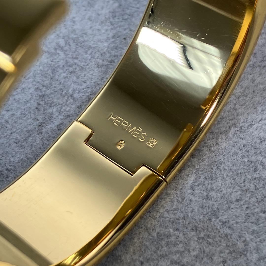 【美品】HERMES オレンジ \"H\"金具のブレスレット　希少