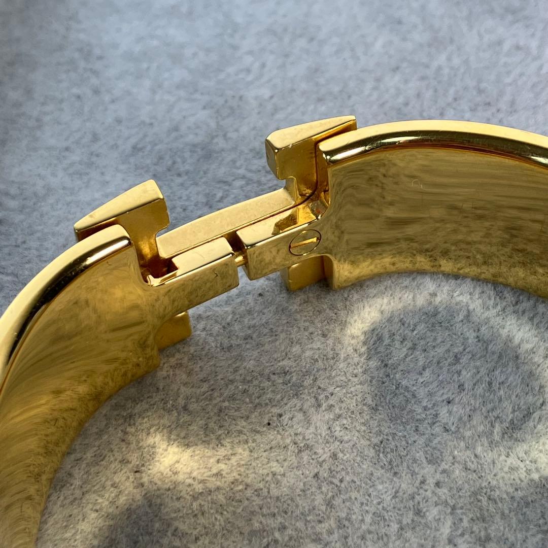 【美品】HERMES オレンジ \"H\"金具のブレスレット　希少