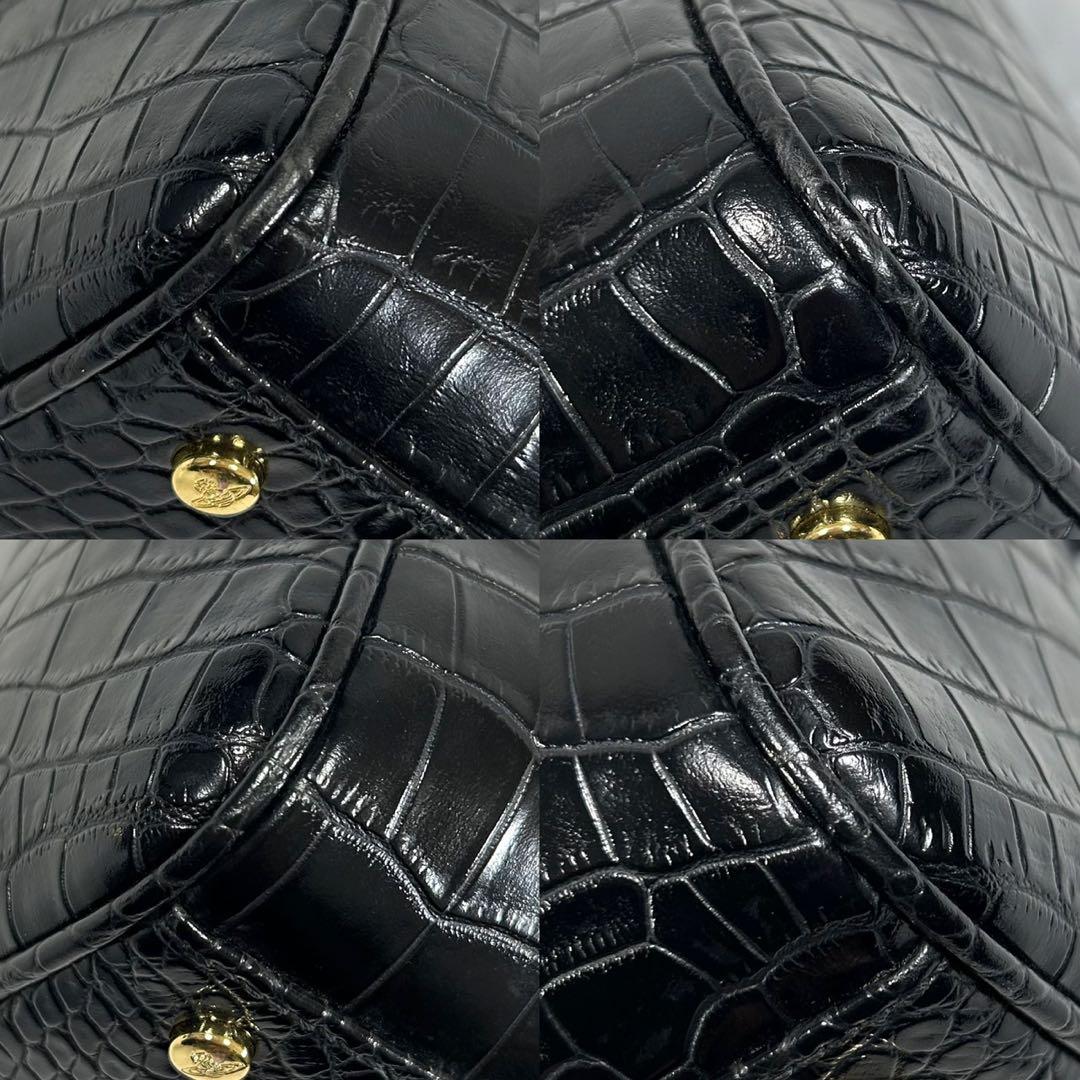 【極美品】ヴィヴィアンウエストウッド オーブ 2way ハンドバッグ クロコ 黒