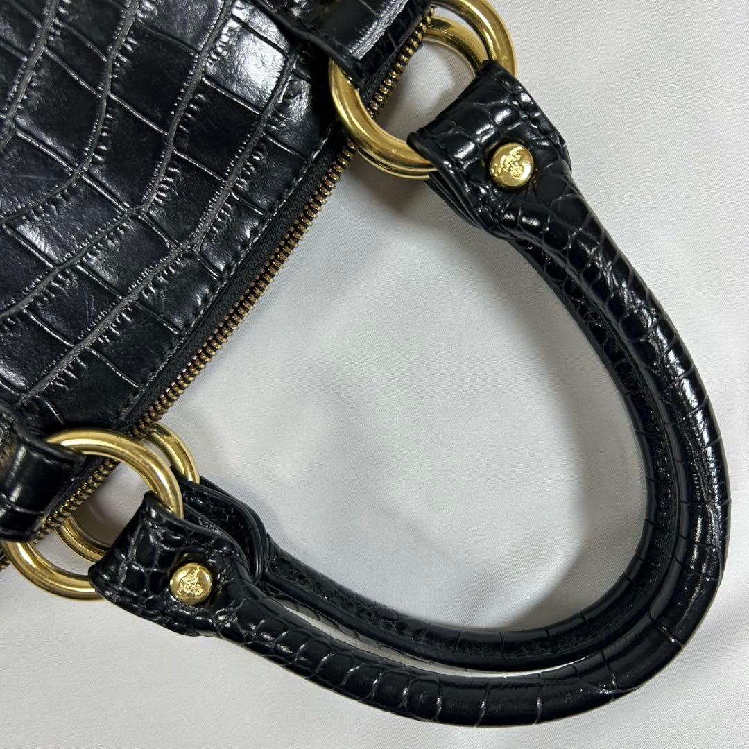 【極美品】ヴィヴィアンウエストウッド オーブ 2way ハンドバッグ クロコ 黒