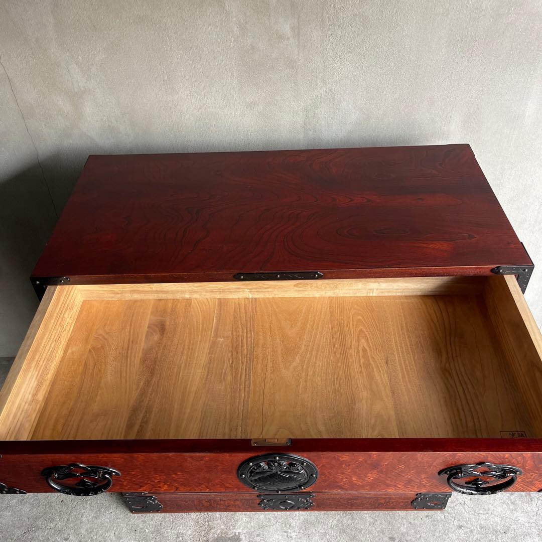 岩屋堂箪笥　桜木作　伝統工芸品 欅材 和家具 民藝 金具 8杯