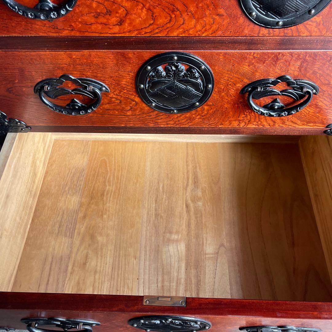 岩屋堂箪笥　桜木作　伝統工芸品 欅材 和家具 民藝 金具 8杯