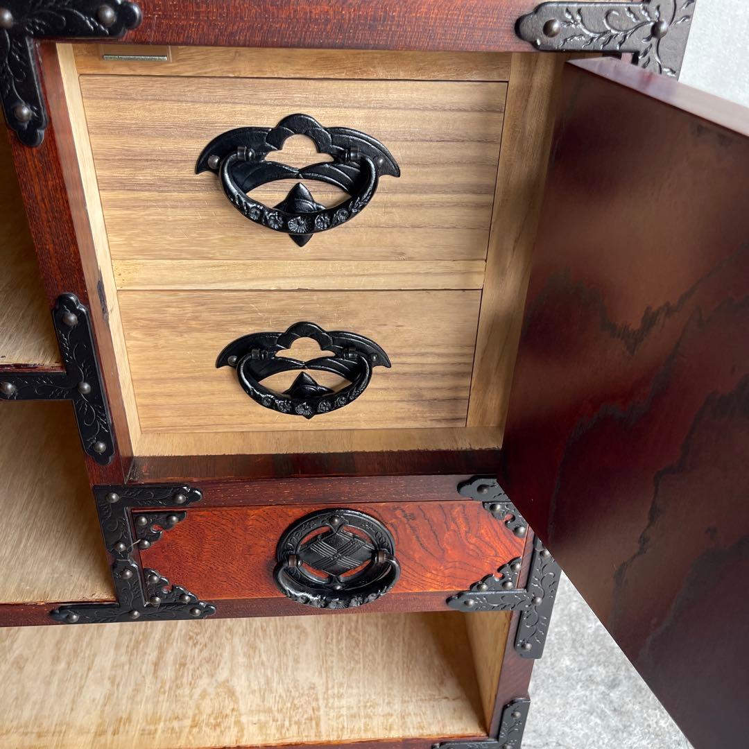 岩屋堂箪笥　桜木作　伝統工芸品 欅材 和家具 民藝 金具 8杯