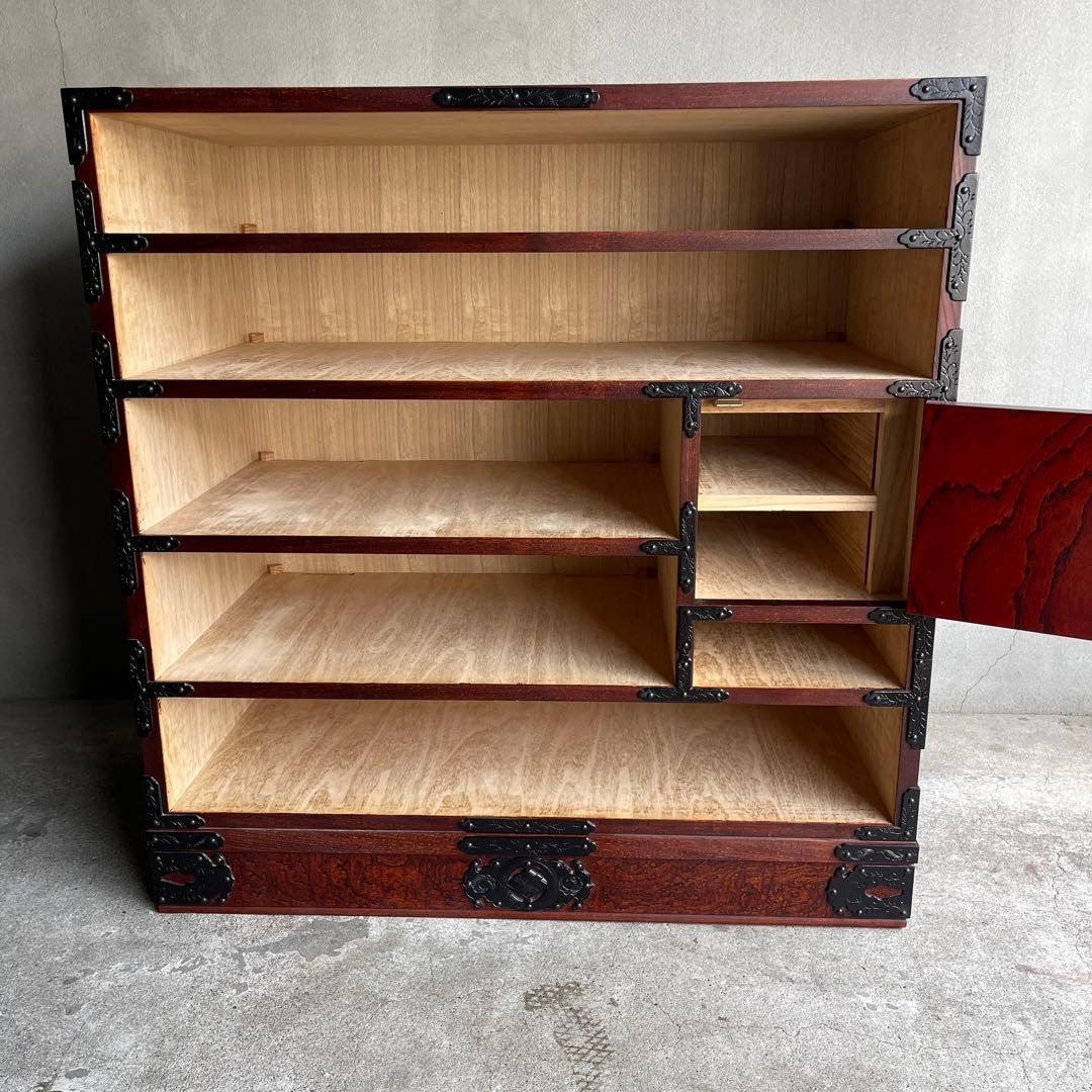 岩屋堂箪笥　桜木作　伝統工芸品 欅材 和家具 民藝 金具 8杯