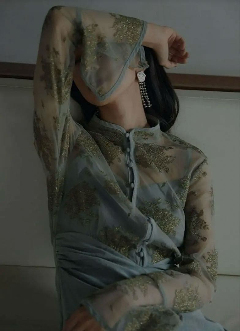 2日間限定特価！AmeriVINTAGE FLOWER DRESS M セージ