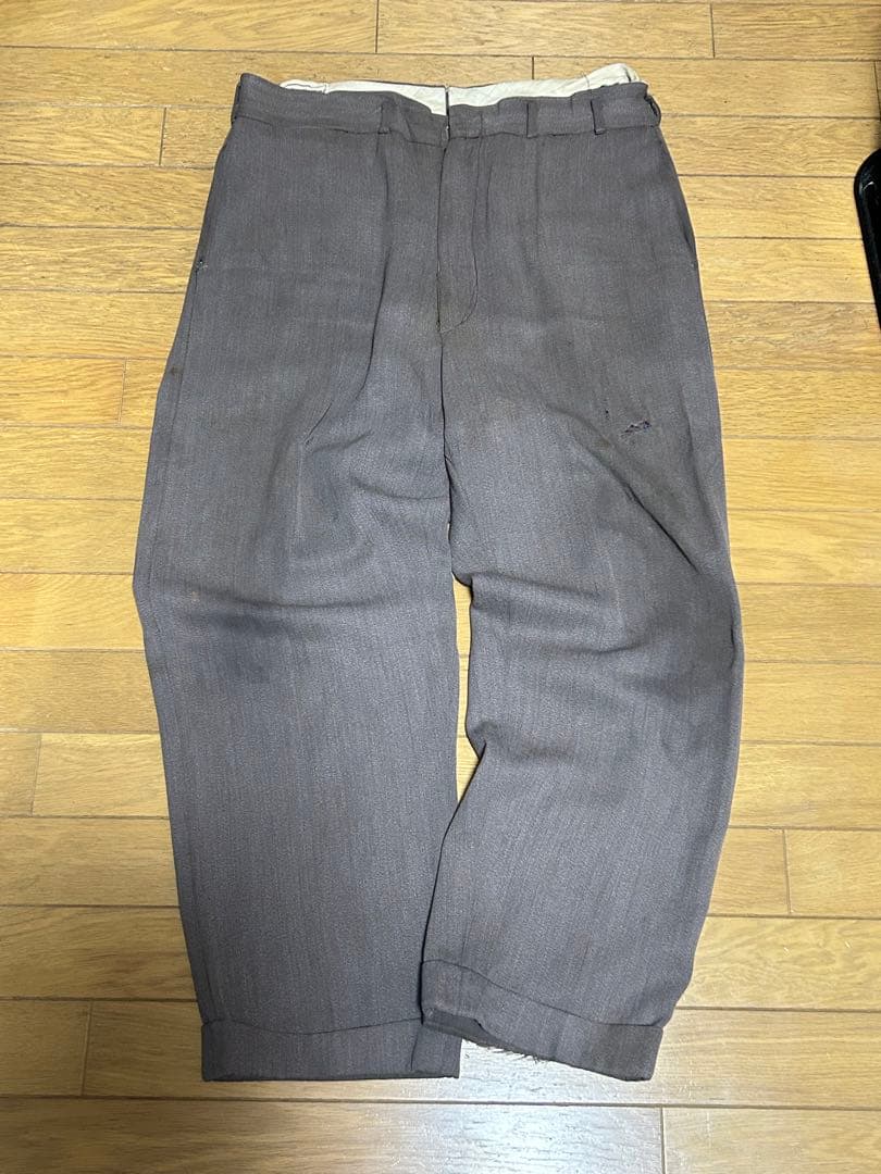 50s us rayon gabardine slacks 絣