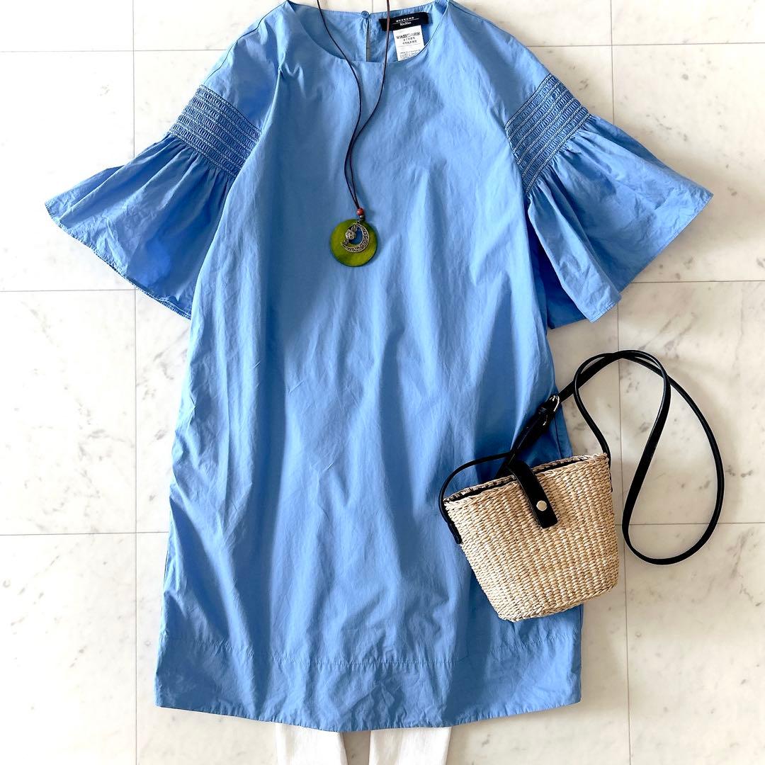 美品//ウォークエンドマックスマーラ　チュニック丈　ワンピース　ボリューム袖