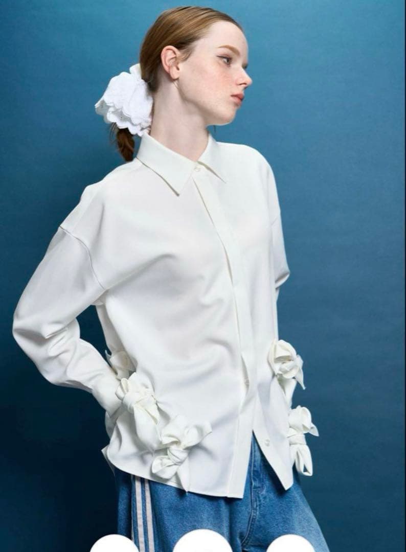 トップス THETOE Kordela Twist Shirt white