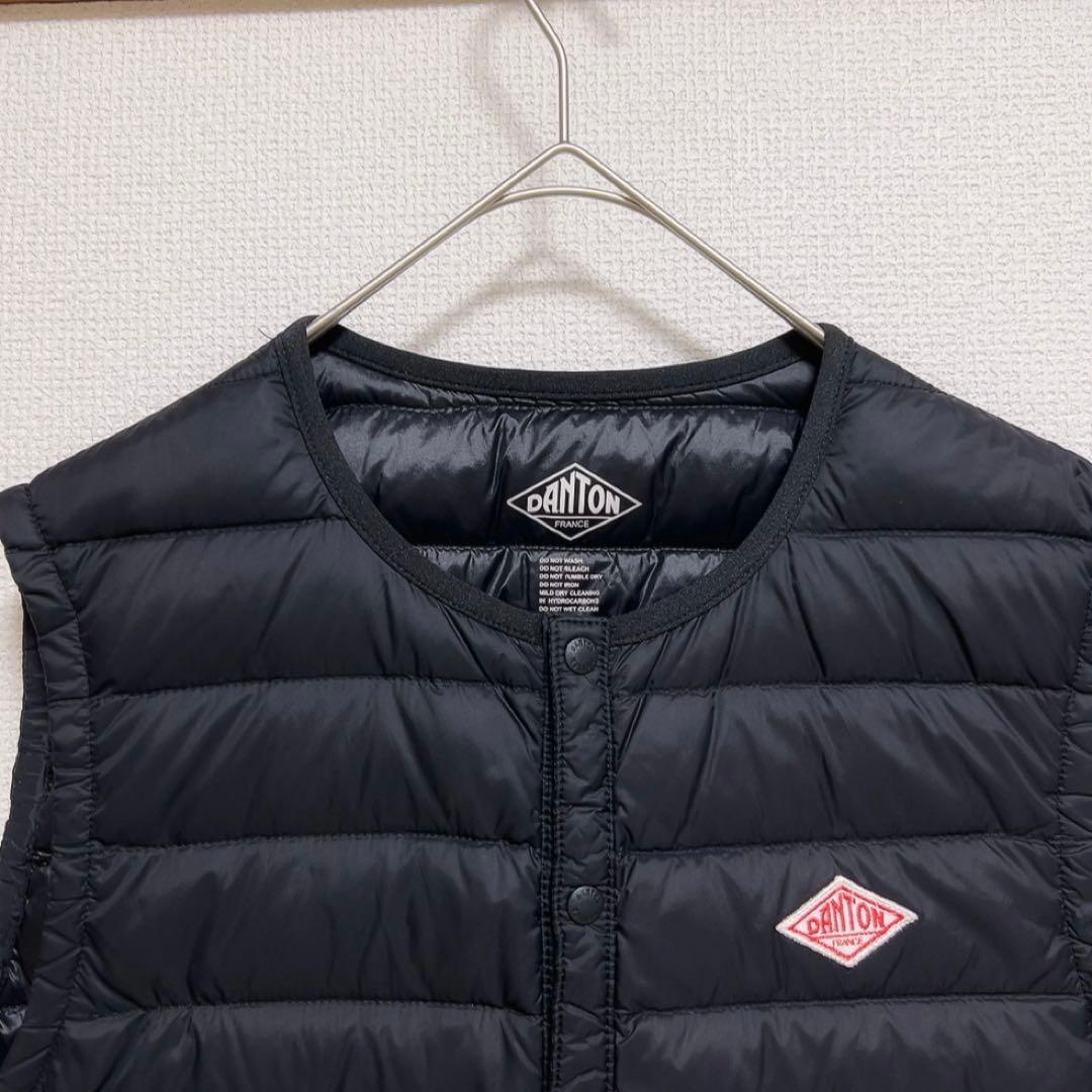 ダントン　DANTON インナーダウン　クルーネック　ベスト　ブラック　40