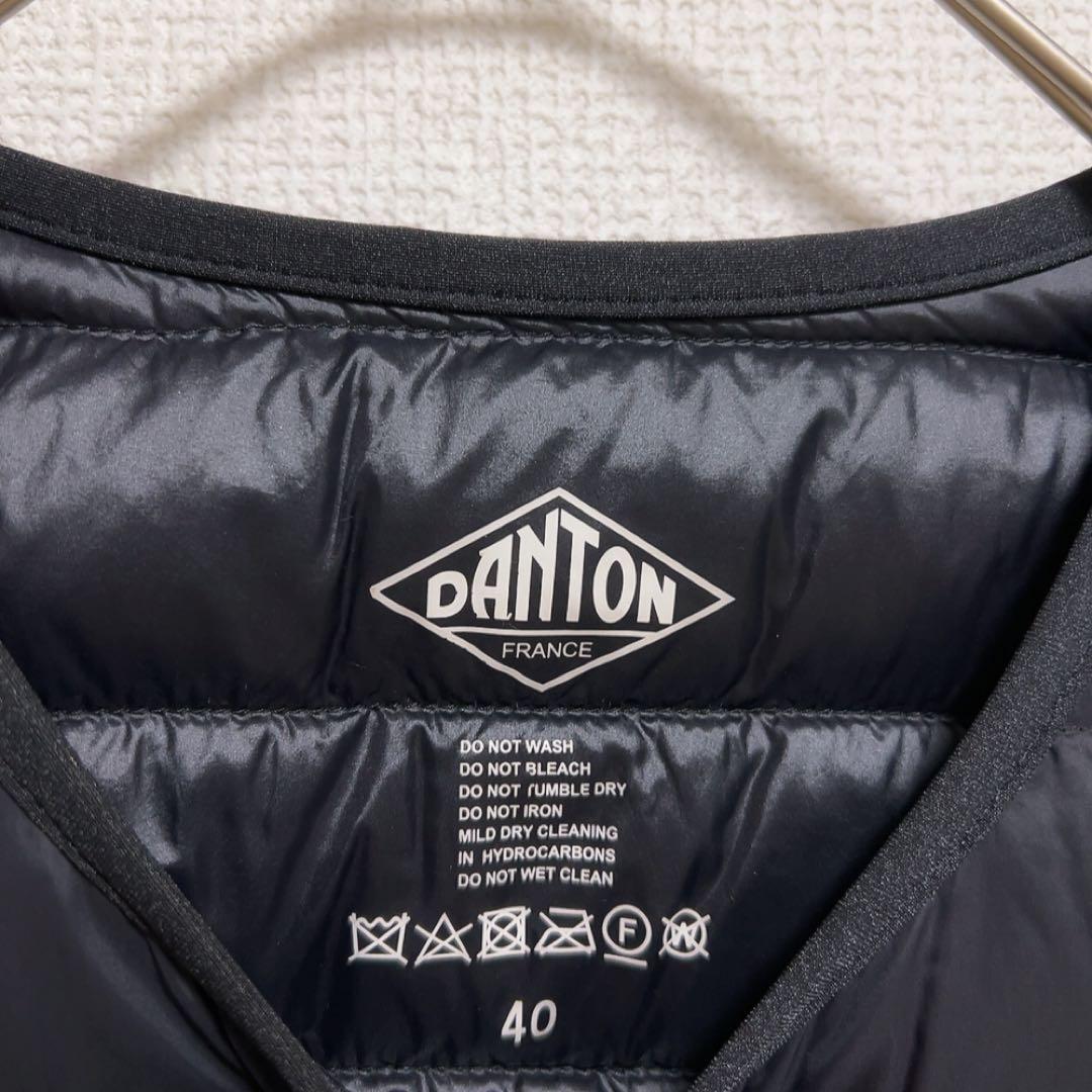 ダントン　DANTON インナーダウン　クルーネック　ベスト　ブラック　40