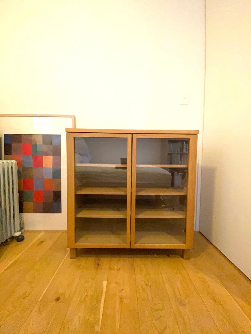 ✴︎都内引き取りのみ✴︎MUJI✴︎木製食器棚 ✴︎ガラス扉 ✴︎廃盤✴︎希少品✴︎オーク突板