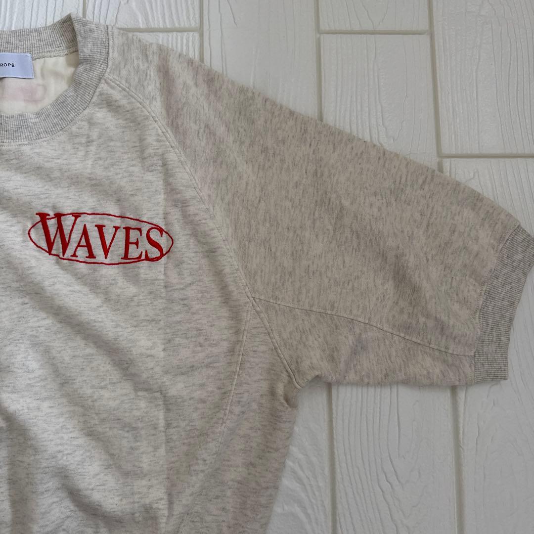 アダムエロペ　ADAM ET ROPE ハーフスリーブスウェット　アイボリー