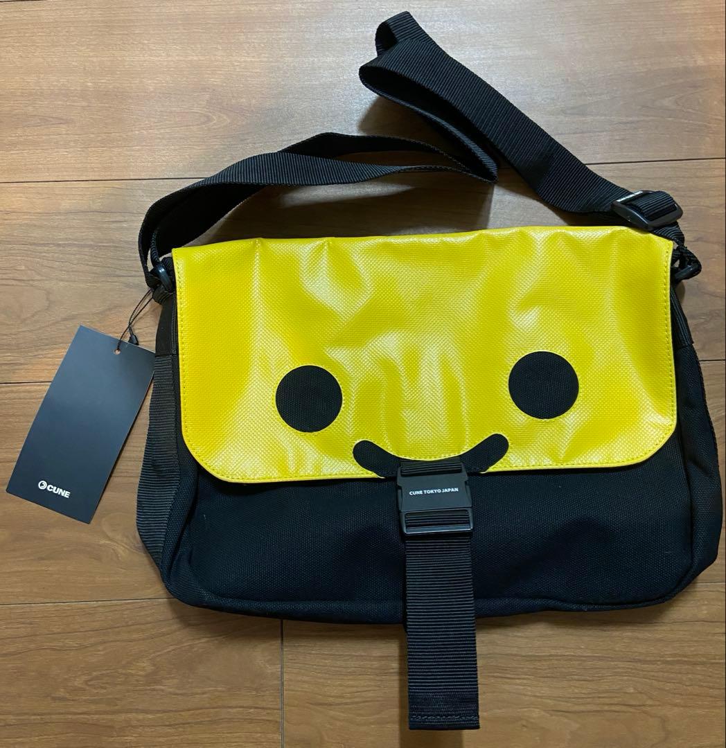 CUNE ボディバッグ ショルダーバッグ 黒×黄色 未使用 長期自宅保管