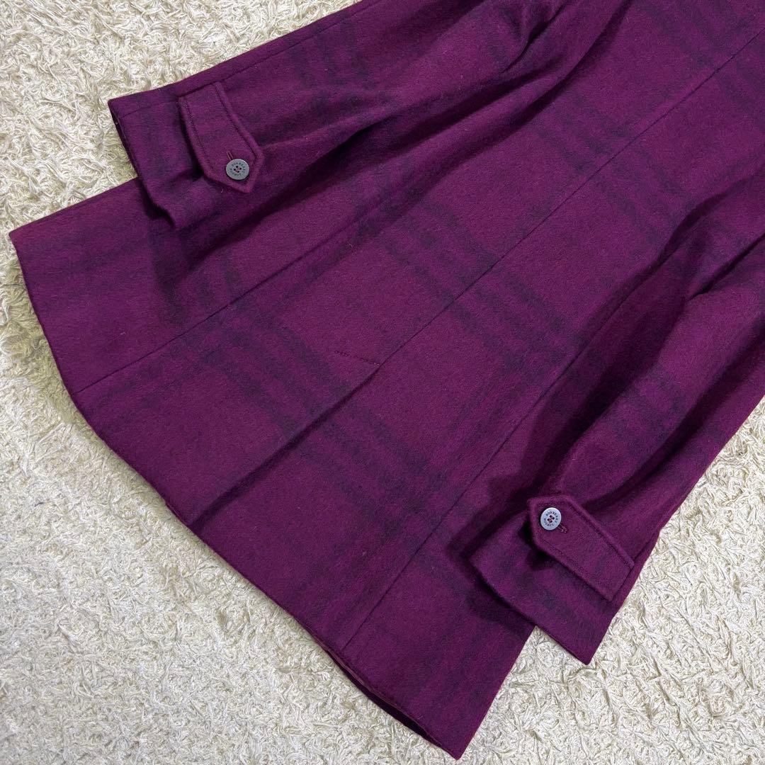 バーバリーロンドン　チェック柄　イタリア製　ウール　モヘヤ　ウール　コート