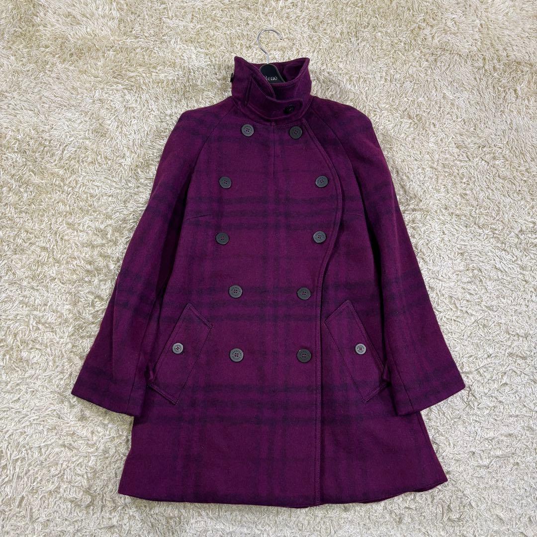 バーバリーロンドン　チェック柄　イタリア製　ウール　モヘヤ　ウール　コート
