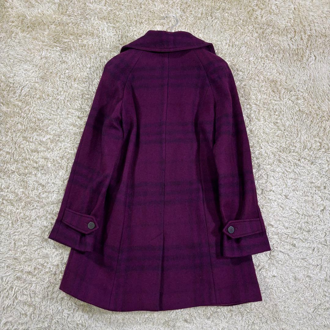 バーバリーロンドン　チェック柄　イタリア製　ウール　モヘヤ　ウール　コート