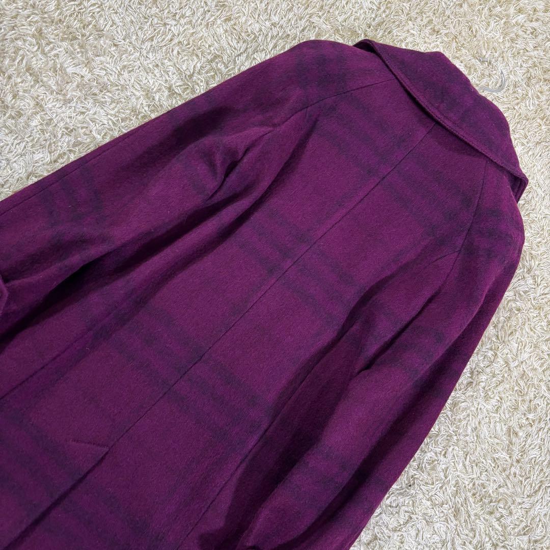 バーバリーロンドン　チェック柄　イタリア製　ウール　モヘヤ　ウール　コート