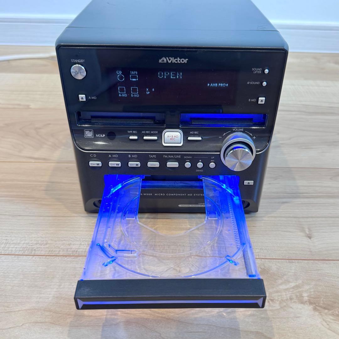 【希少】　Victor UX-W500 動作確認済　リモコン付属　MDコンポ
