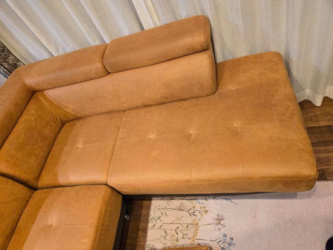 コーナーソファ　カウチソファー　レイアウトフリー　レザーファブリック