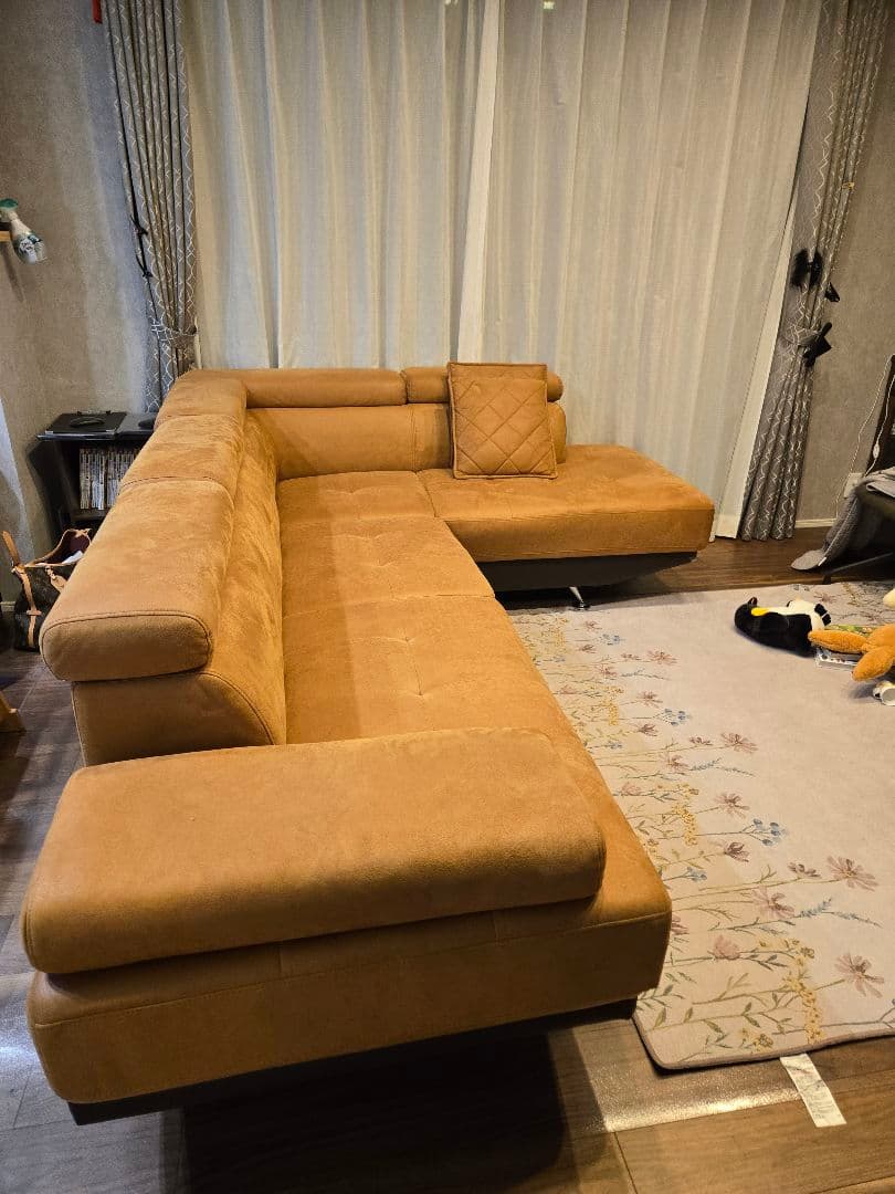 コーナーソファ　カウチソファー　レイアウトフリー　レザーファブリック