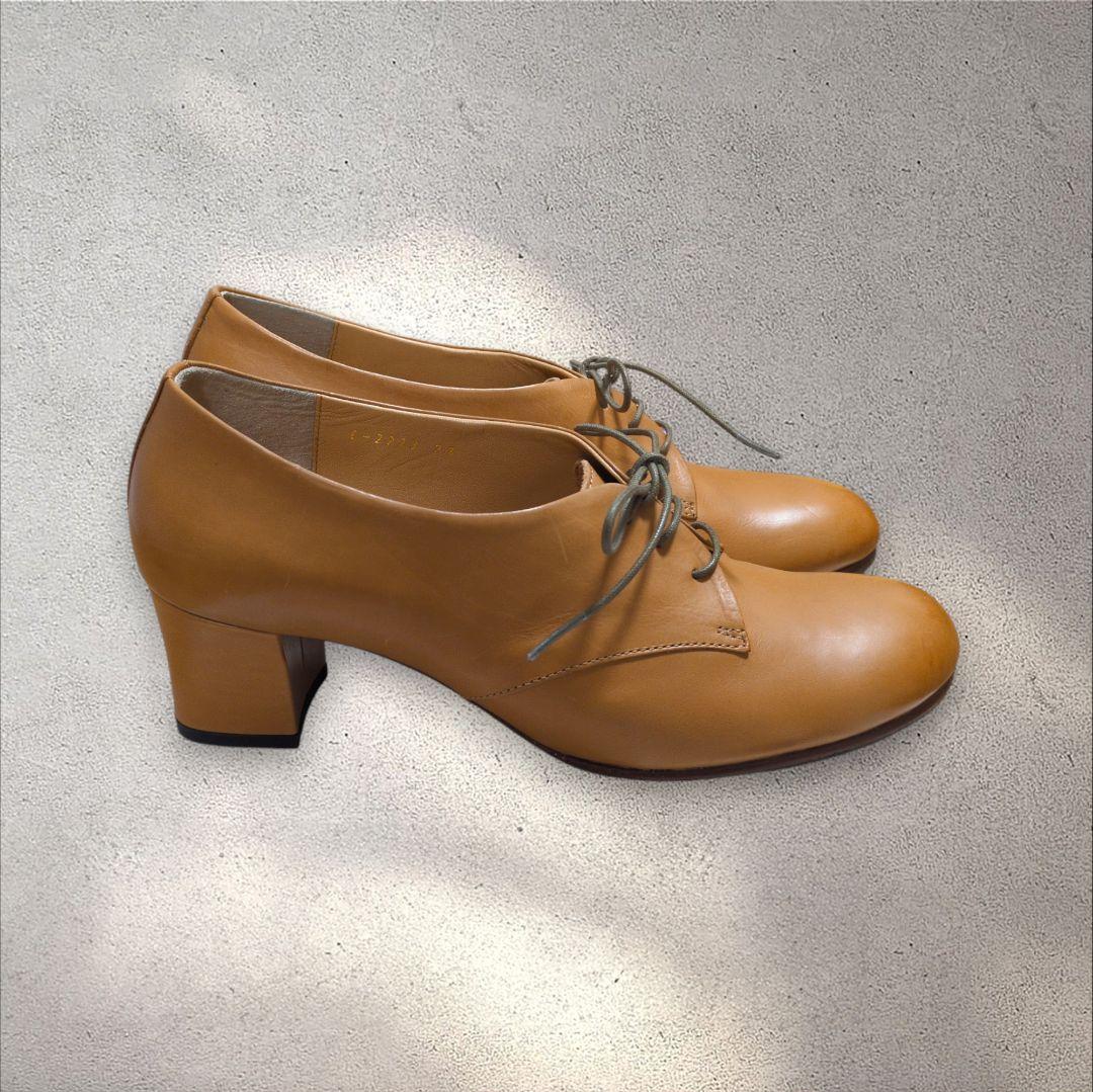 未使用☆chausser　ショセ　レースアップパンプス　レザーシューズ　日本製