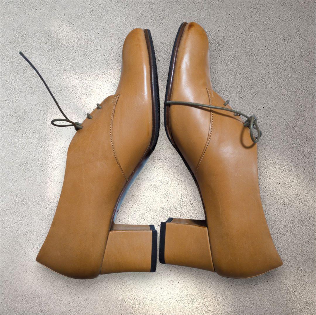 未使用☆chausser　ショセ　レースアップパンプス　レザーシューズ　日本製