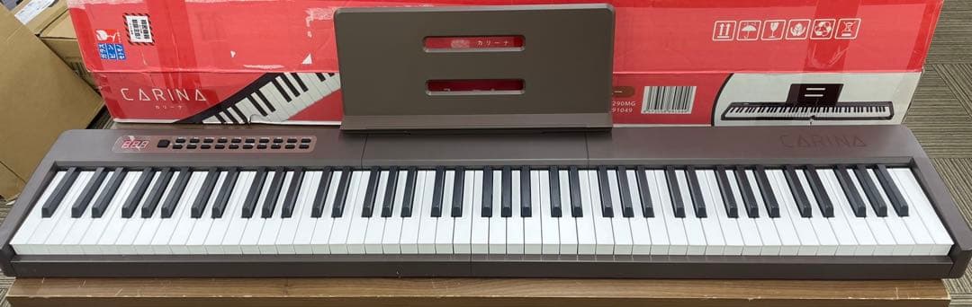 電子ピアノ　88鍵盤　充電タイプ　スリム軽量 マホガニー