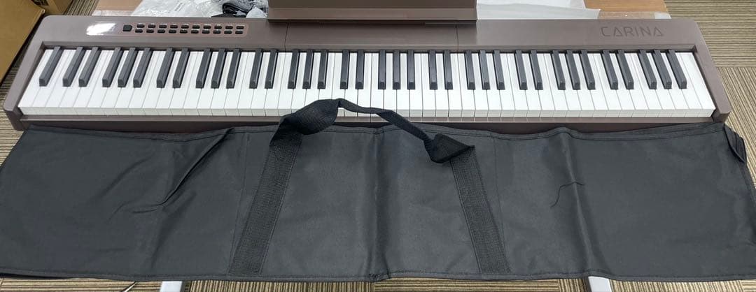 電子ピアノ　88鍵盤　充電タイプ　スリム軽量 マホガニー