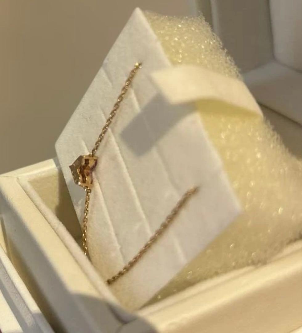 美品☆4℃ ピンクハートネックレス k18 0.26ct