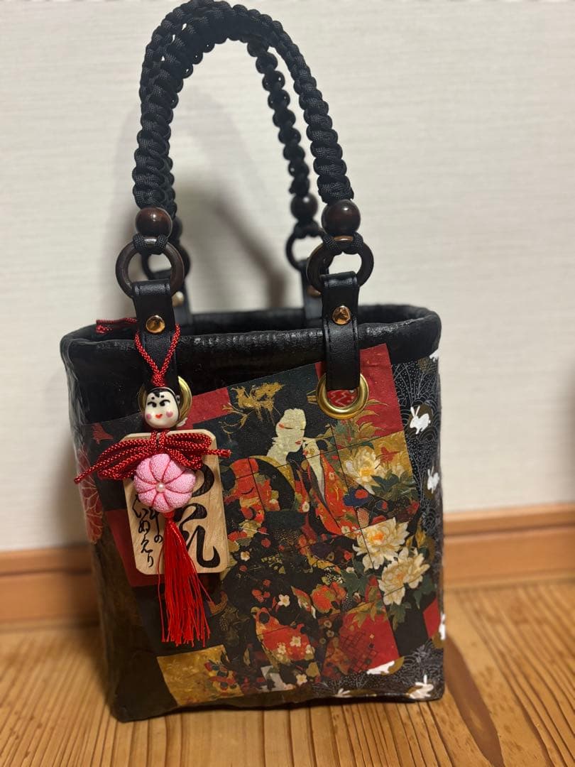 縦長大正ロマン一閑張りバック