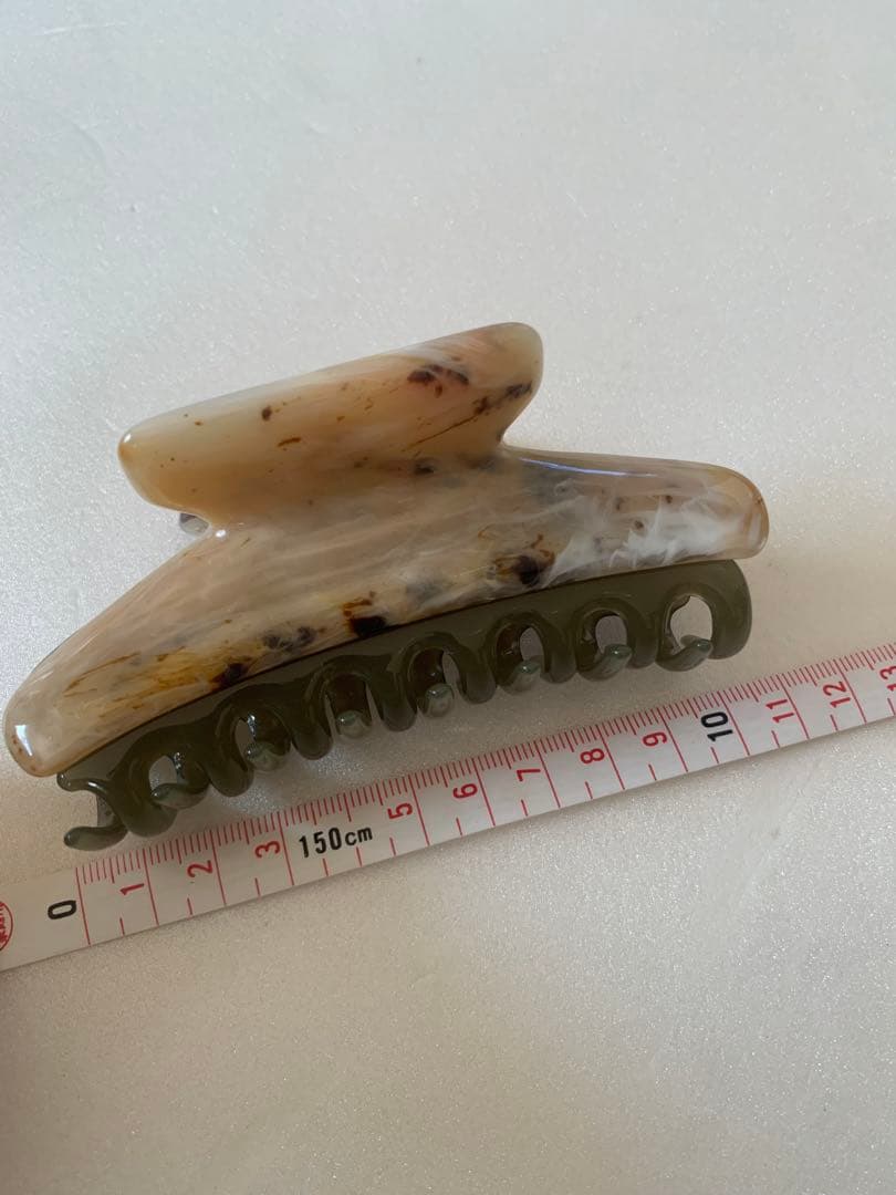 マーブル模様 ヘアクリップ マーブルベージュ