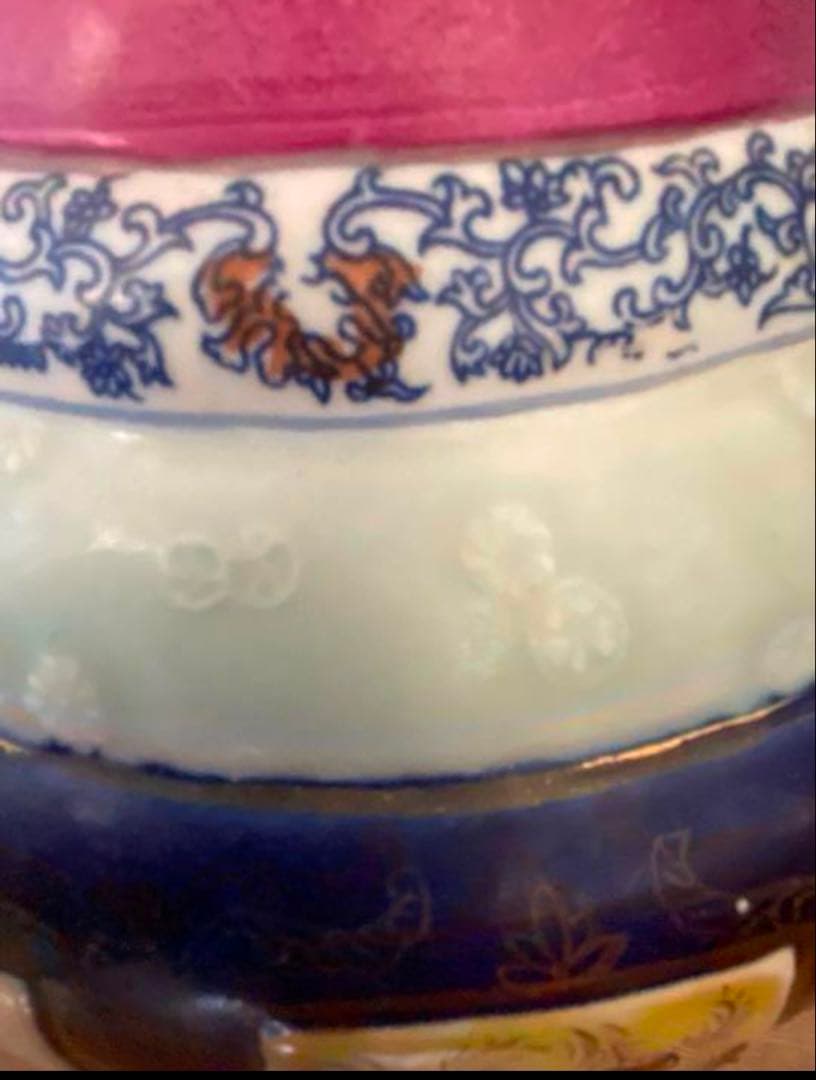 中国清末民国時代　山水人物　粉彩大花瓶　高さ49cm