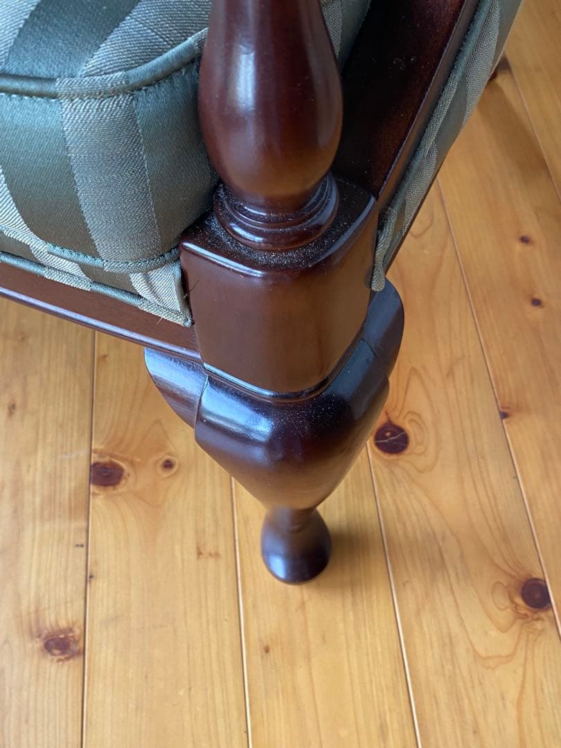 高級家具マルニのクラシックストライプ1人掛けソファ　地中海シリーズ