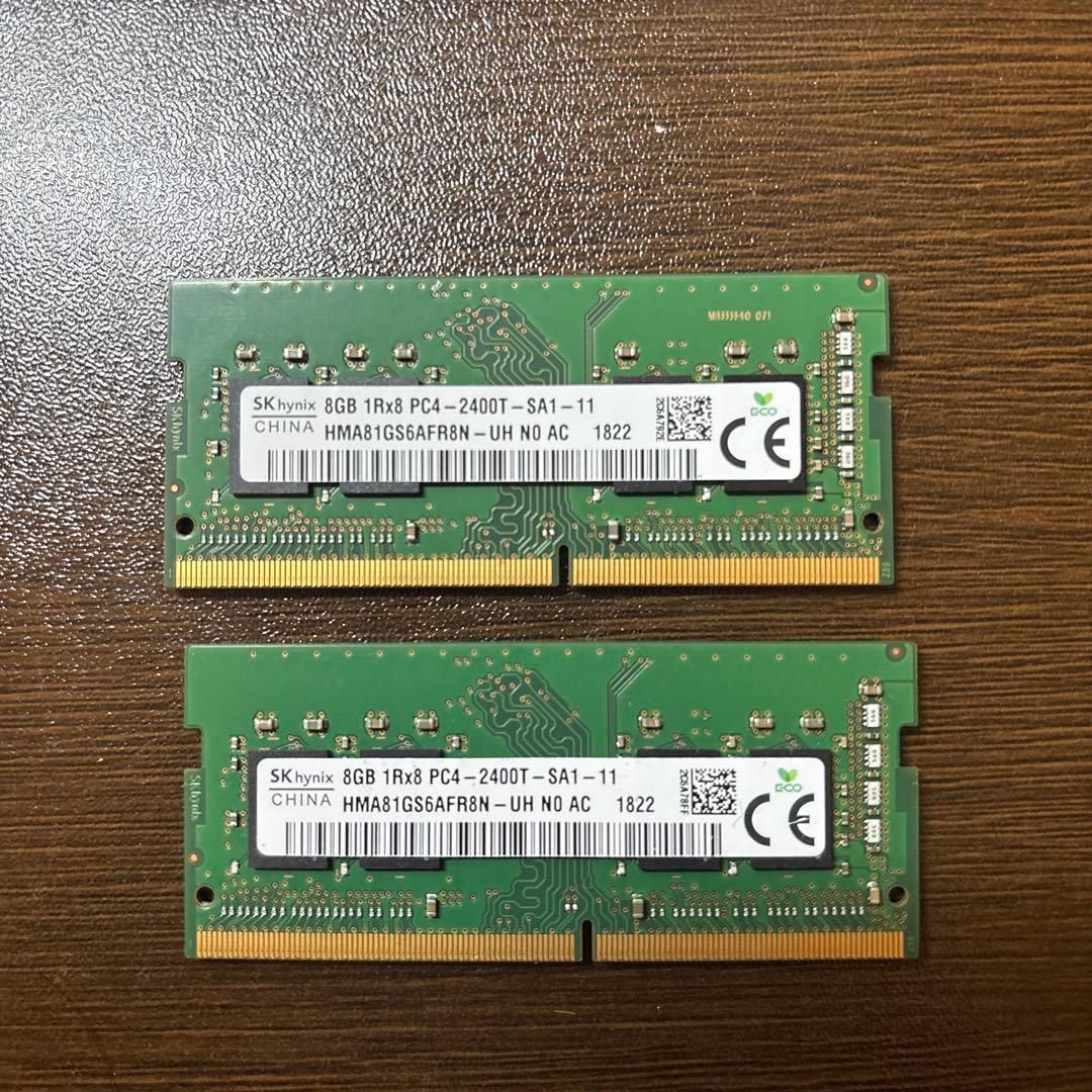 SK hynix 16GB（8GB✖️2枚） DDR4 2400MHz メモリ
