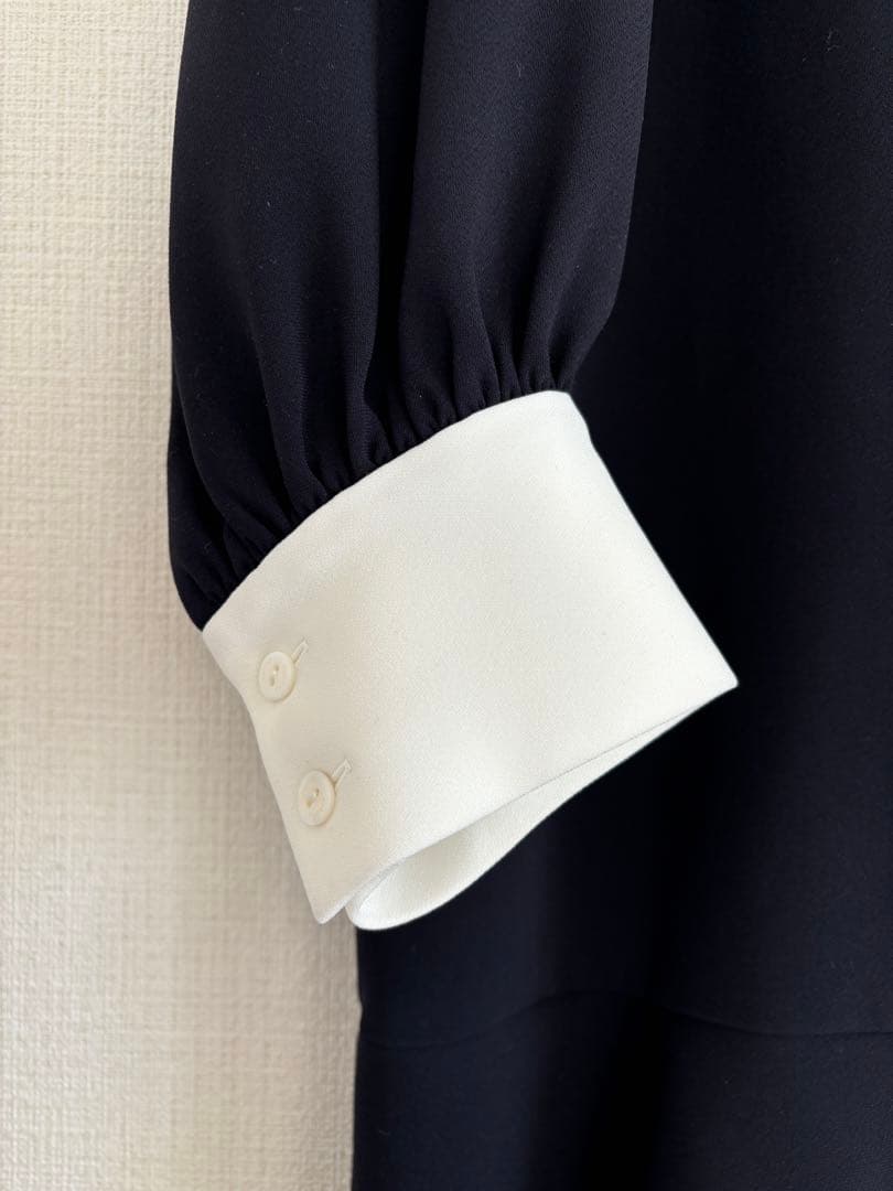 【美品】UNITED ARROWS ティアードミニワンピース ネイビー