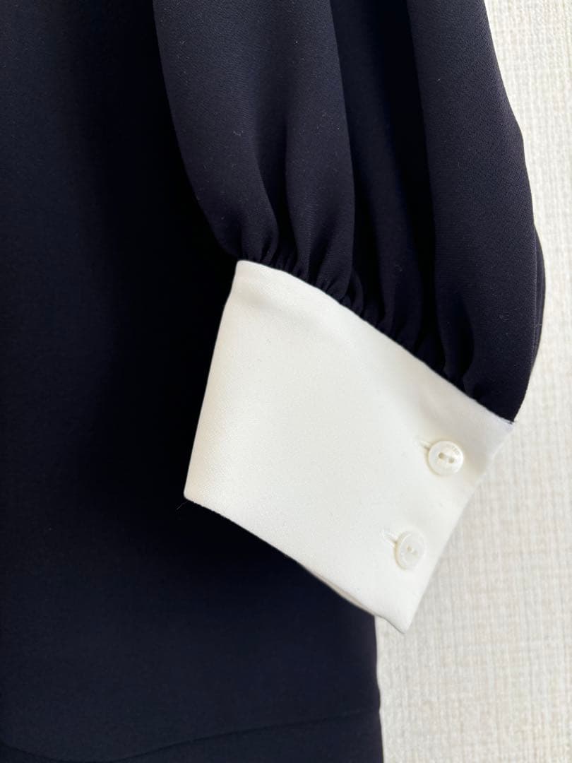 【美品】UNITED ARROWS ティアードミニワンピース ネイビー