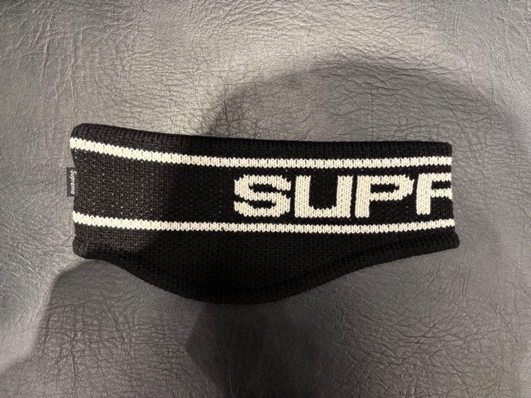 帽子 supreme Contrast Logo Headband Black