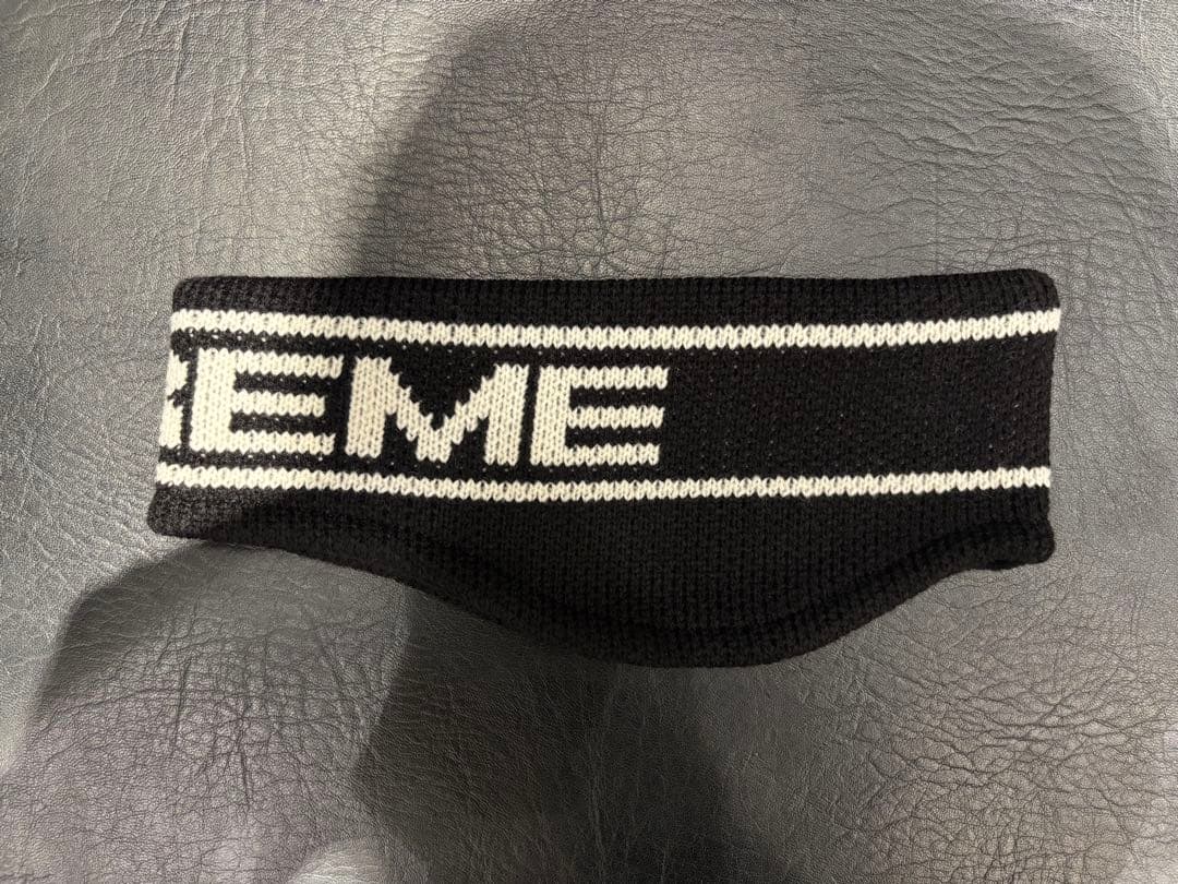 帽子 supreme Contrast Logo Headband Black