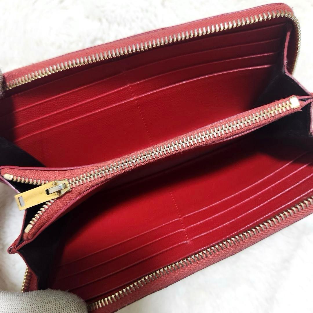 ✨極美品✨サンローラン　長財ラウンドファスナー カサンドラ　キャビアスキン　赤
