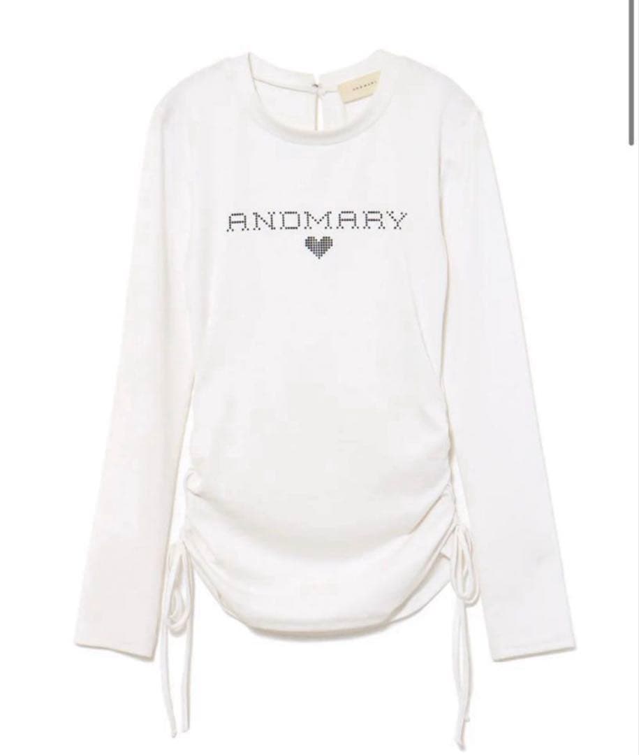 トップス ANDMARY Dot mary logo tops White