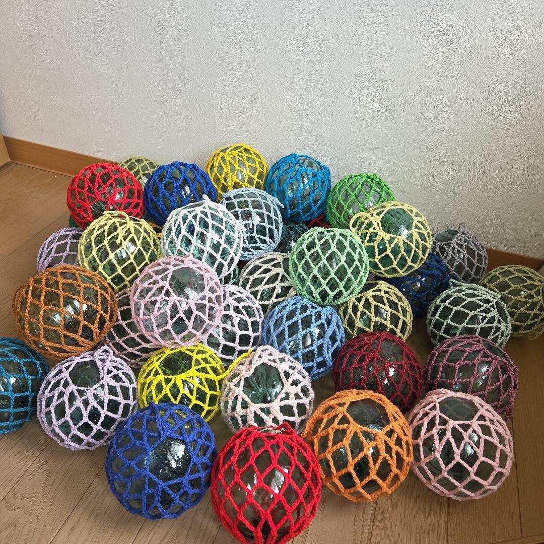 ガラス浮き玉 ガラス玉 １０cmx ４５