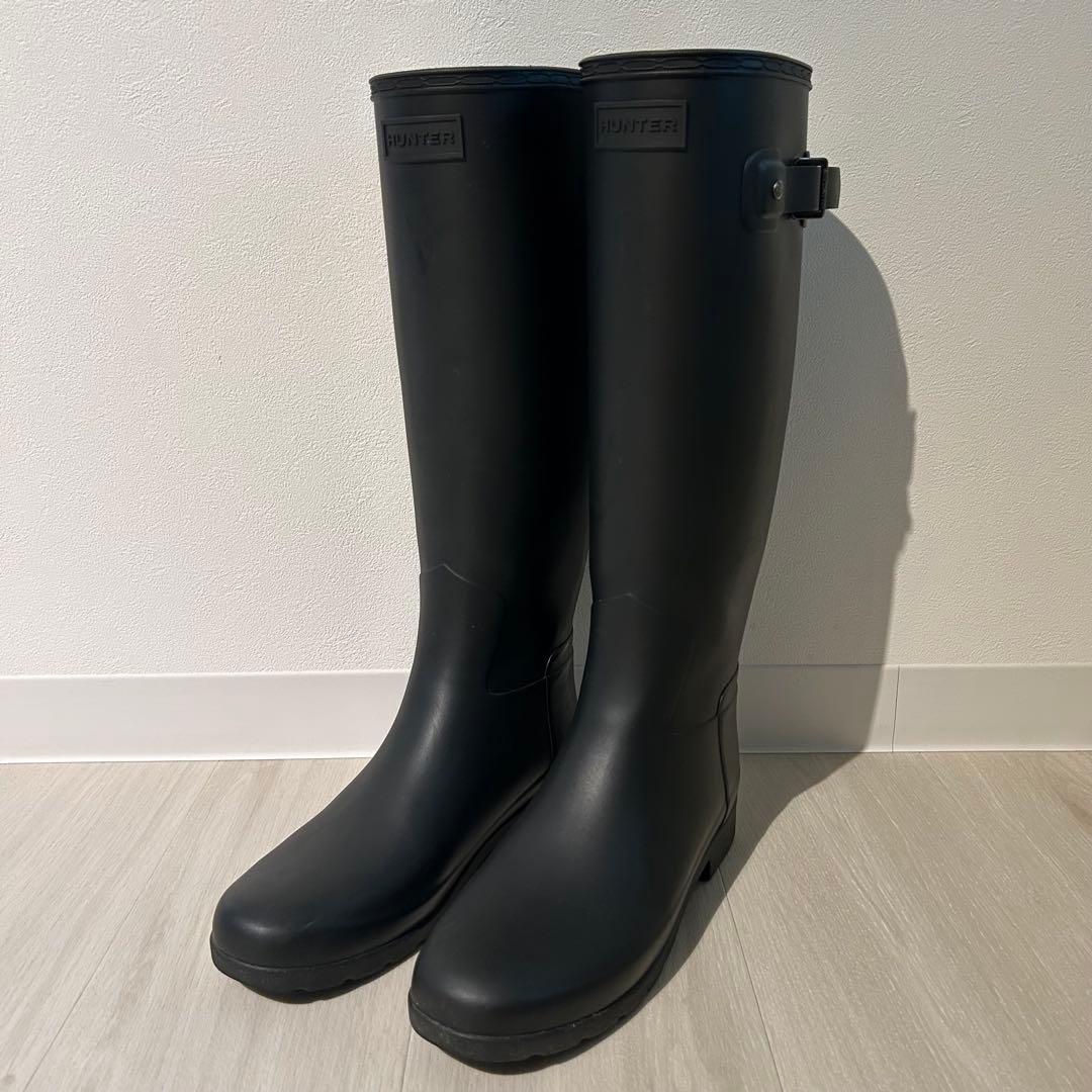 HUNTER ハンターオリジナル リファインドレインブーツ　マットオールブラック