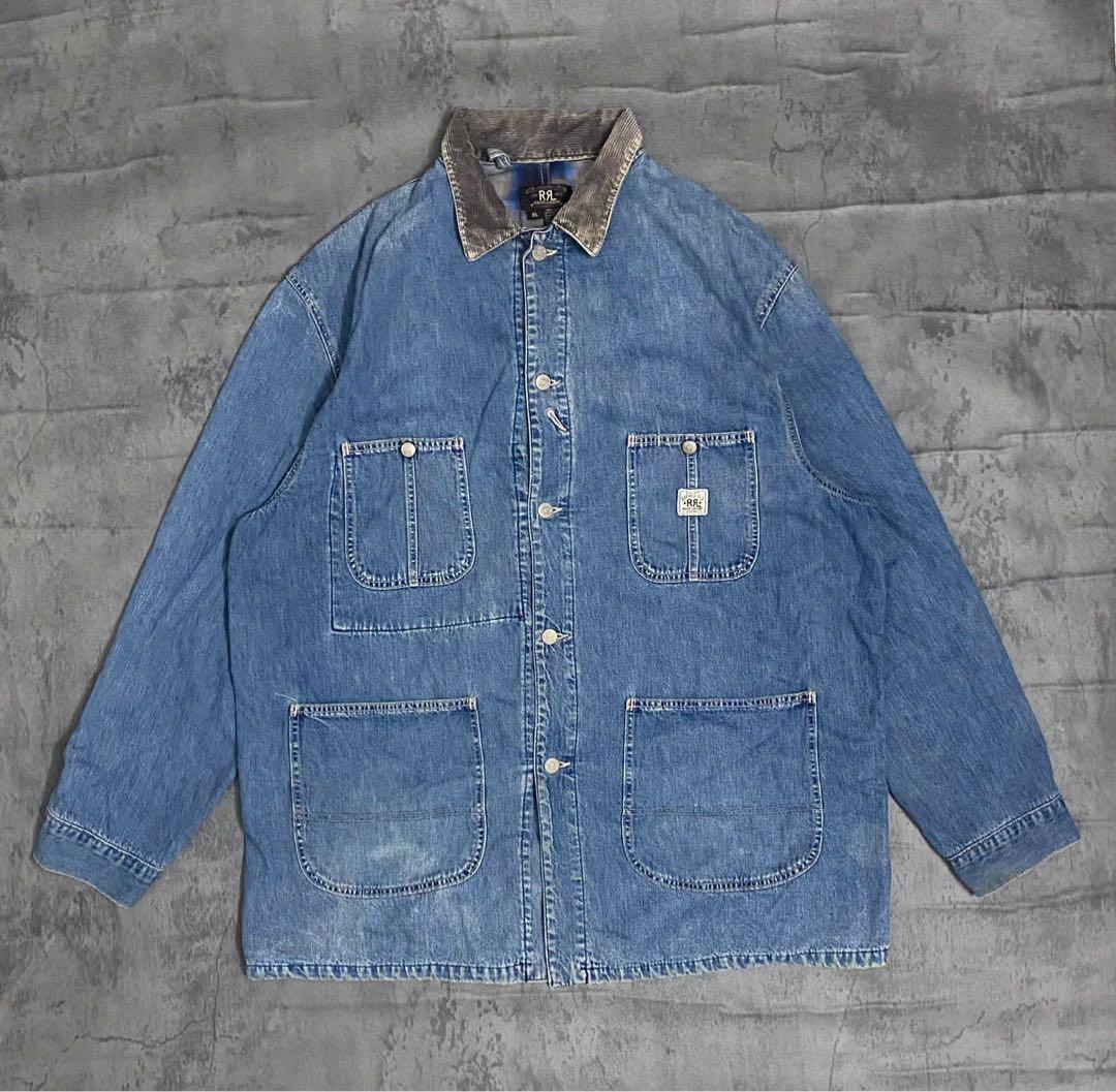 RRL 90's USA製　初期　三ツ星タグ　裏地オンブレ　デニムカバーオール