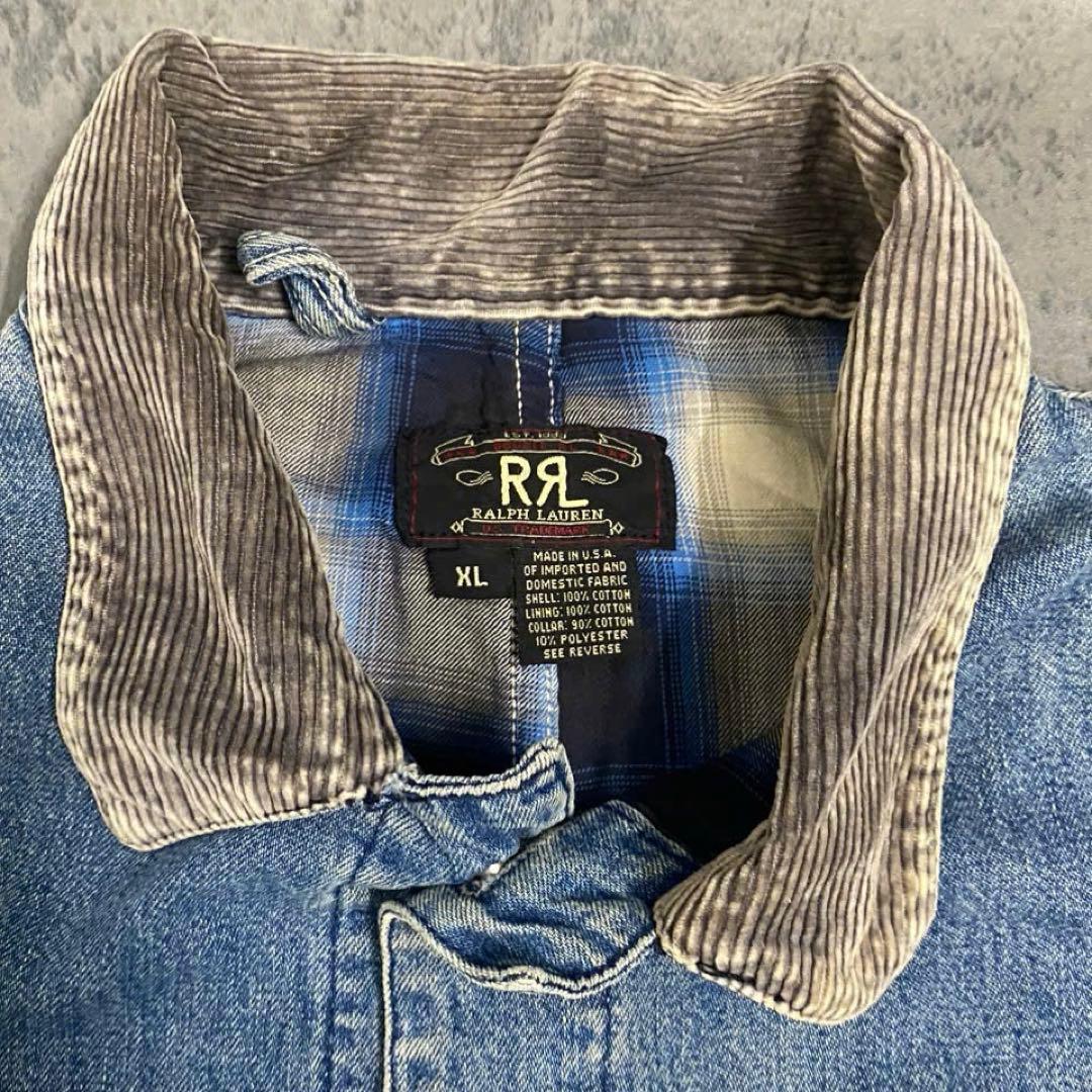 RRL 90's USA製　初期　三ツ星タグ　裏地オンブレ　デニムカバーオール