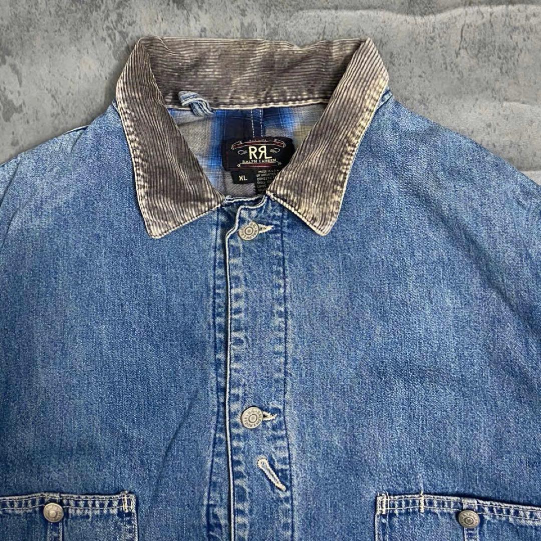 RRL 90's USA製　初期　三ツ星タグ　裏地オンブレ　デニムカバーオール